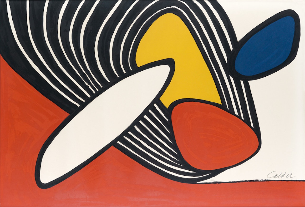 Composition With Discs And Black Spiral by Alexander Calder