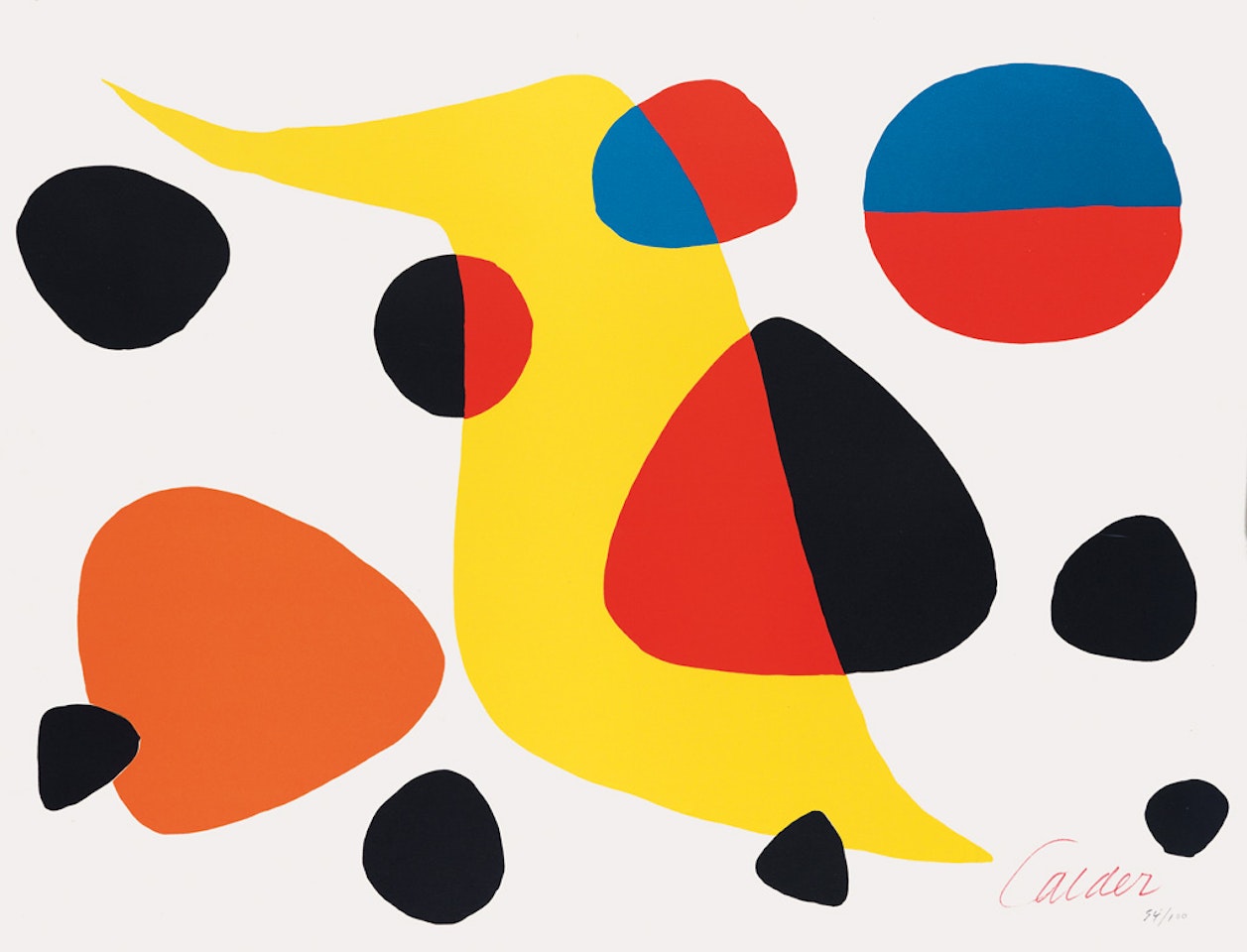 Composition (yellow Boomerang And Circles) by Alexander Calder