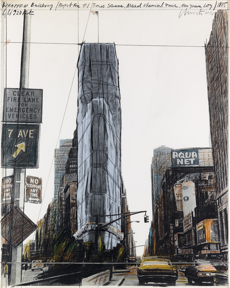 Wrapped Building Project For 1 Times Square, New York by Christo