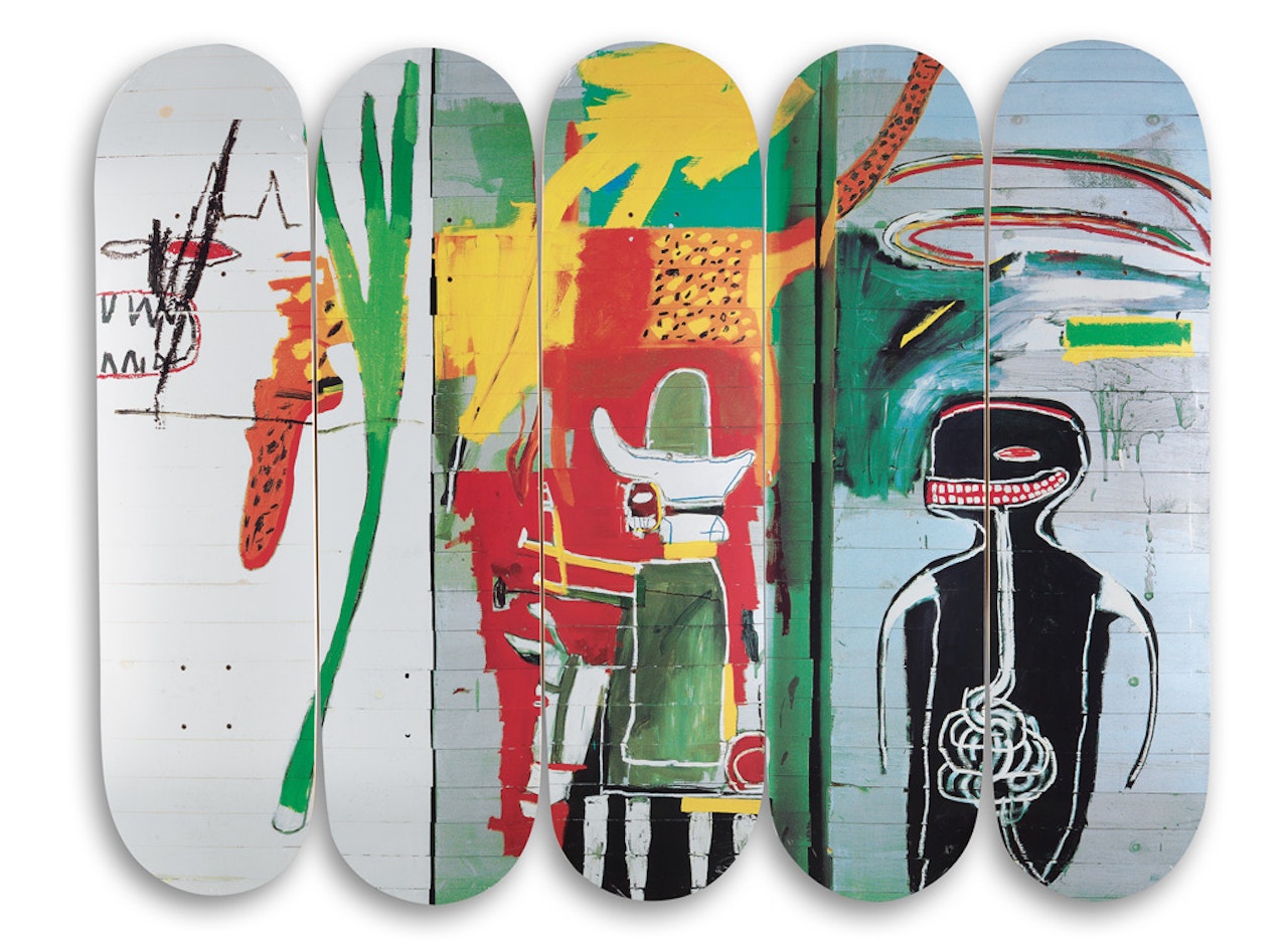 Skateboard Quintych: Untitled by After Jean-Michel Basquiat