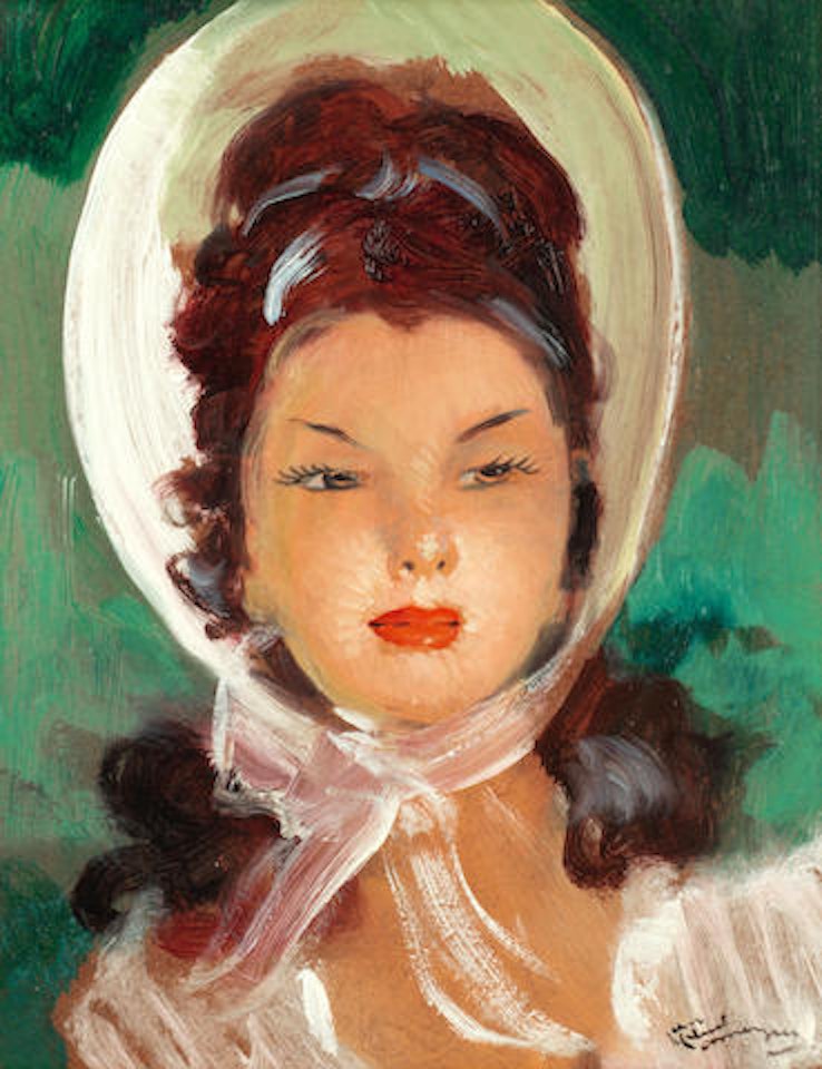 Jeune femme au chapeau by Jean Gabriel Domergue