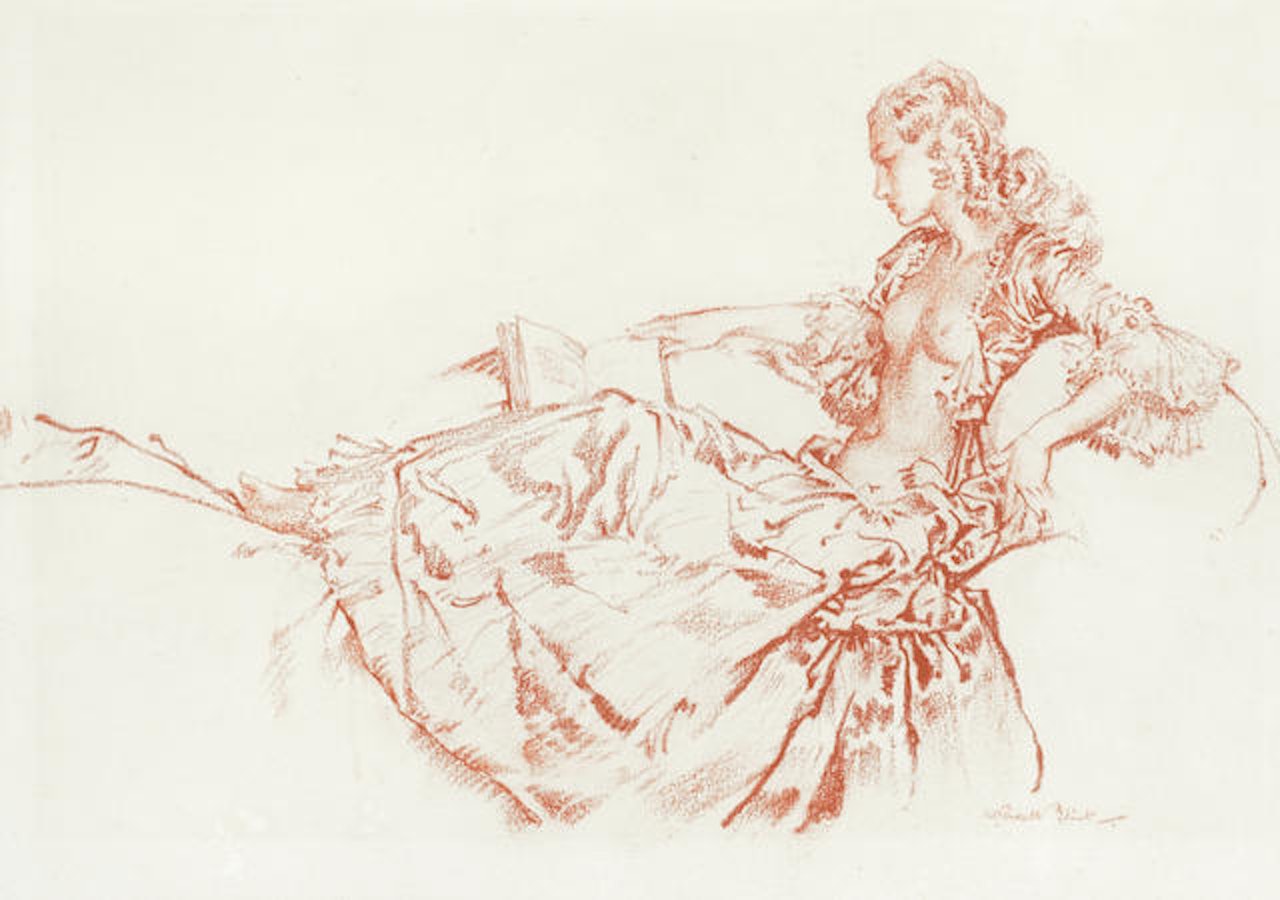 Reclining female figure by William Russell Flint