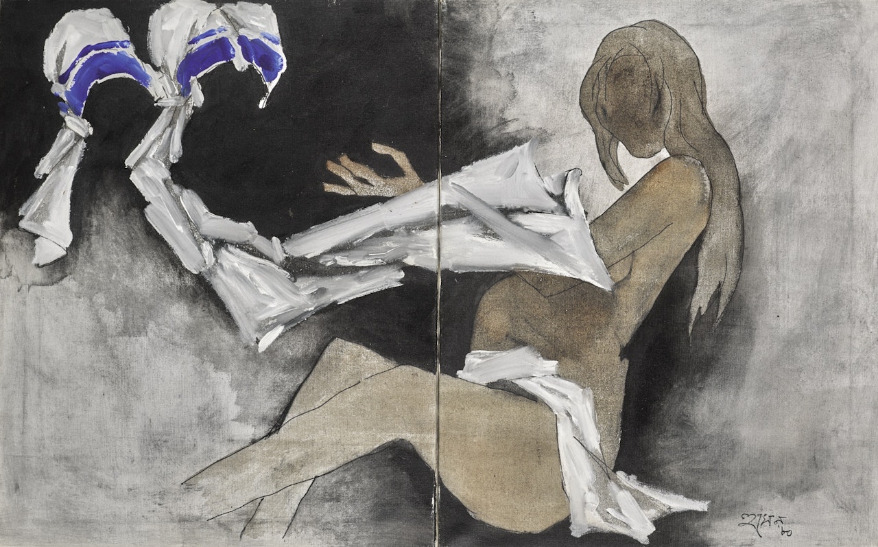 UNTITLED (MOTHER TERESA I) by M.F. Husain