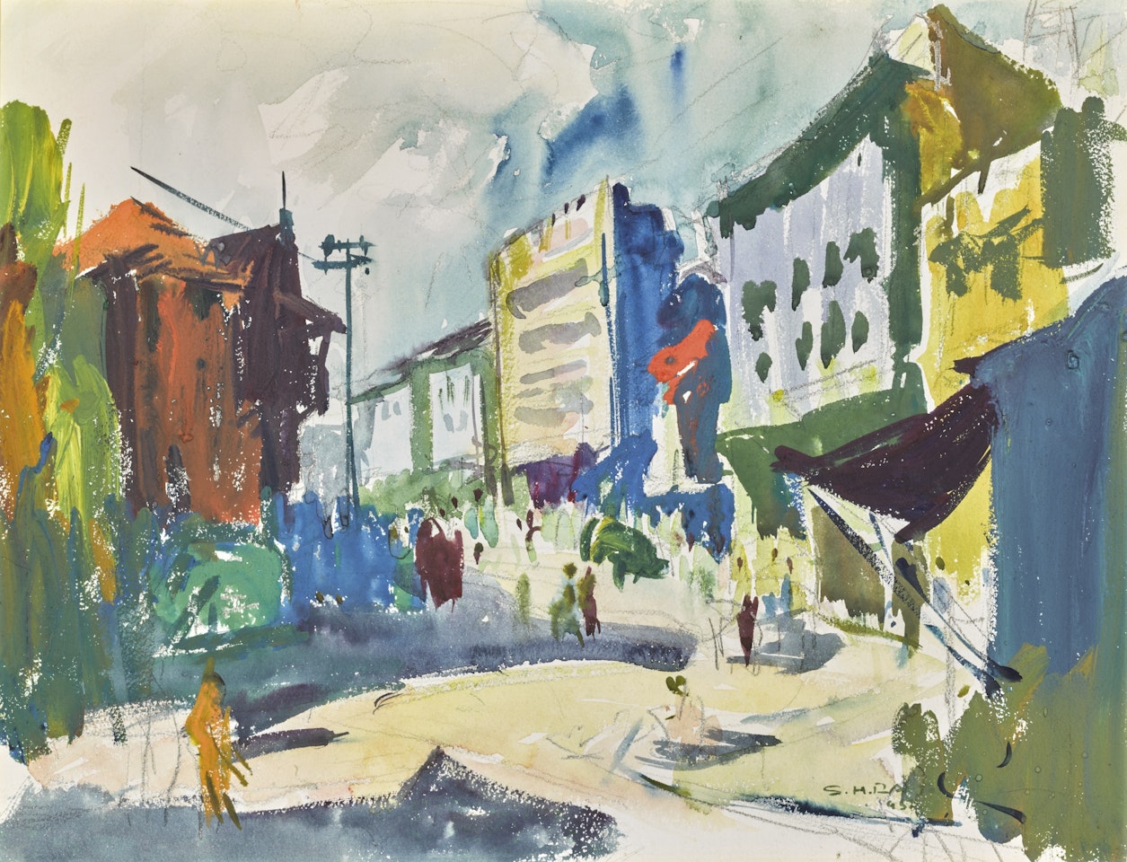 UNTITLED (BOMBAY STREET SCENE) by Sayed Haider Raza