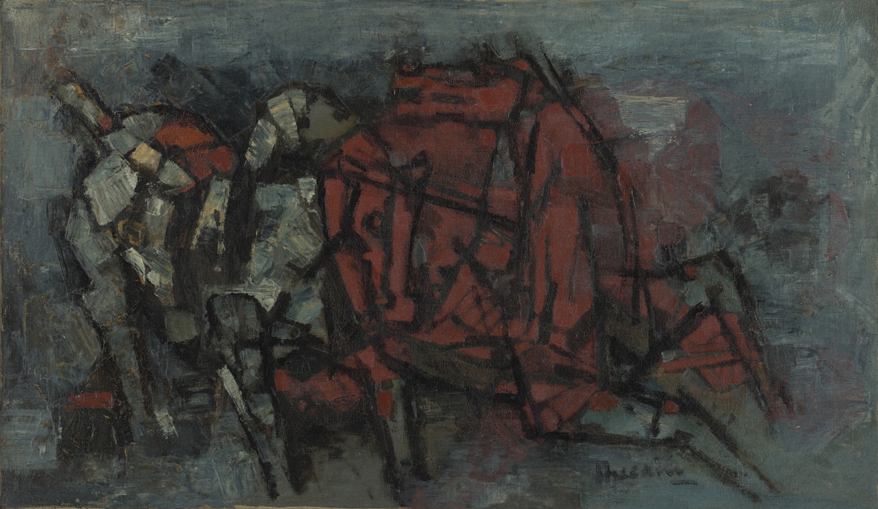 UNTITLED (HORSES) by M.F. Husain