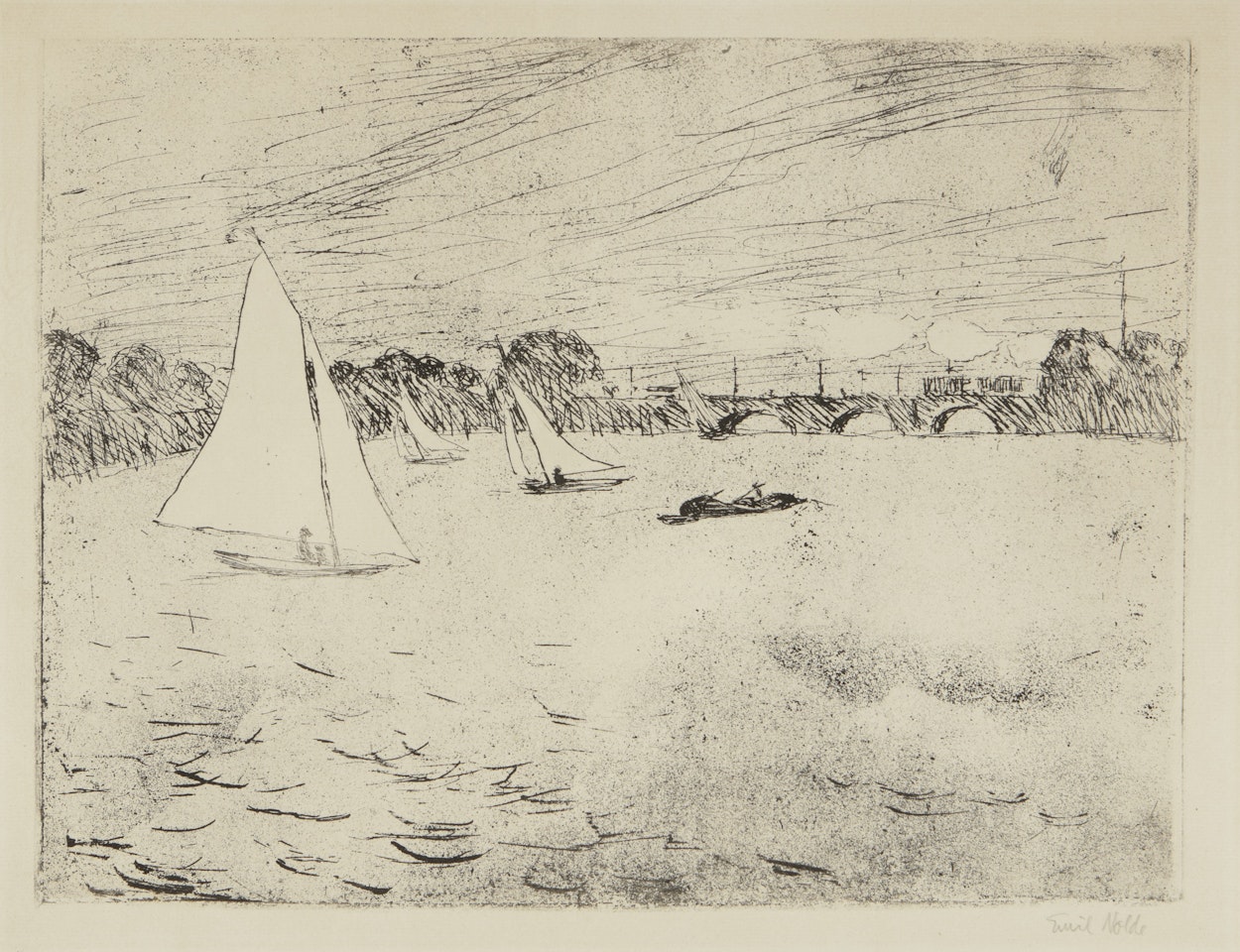HAMBURG, ALSTERBASSIN (SCHIEFLER/MOSEL R 146) by Emil Nolde