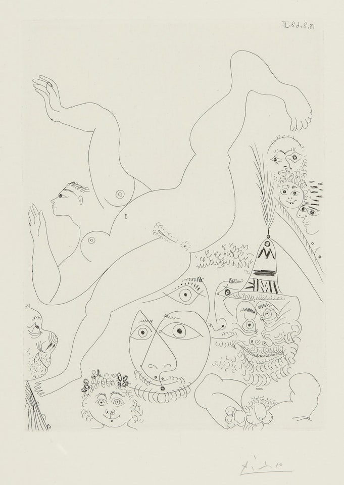 TÉLÉVISION: GYMNASTIQUE AU SOL, AVEC SPECTATEURS (B. 1763; BA. 1780) by Pablo Picasso