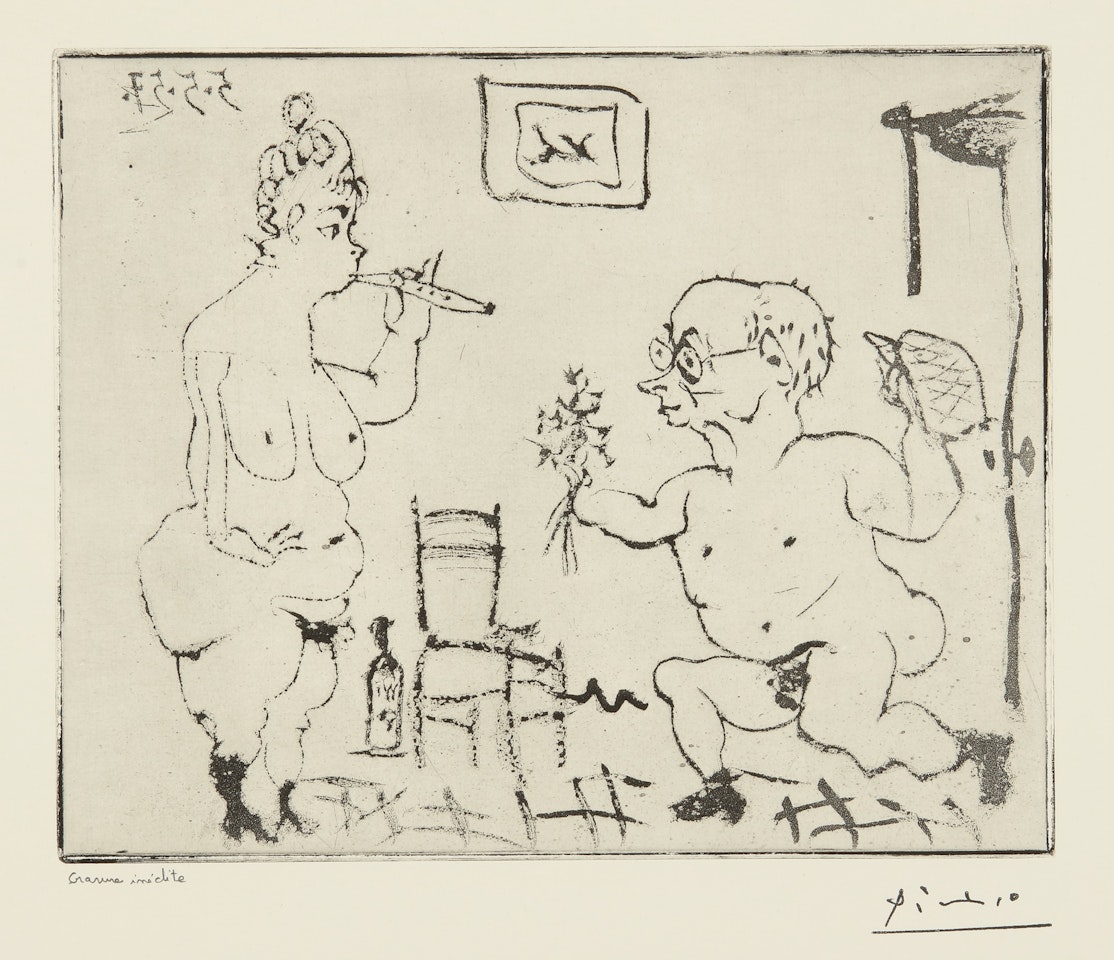 HISTOIRE DE SABARTÉS ET DE SA VOISINE: "VOICI QUELQUES FLEURS..." (BA. 965) by Pablo Picasso