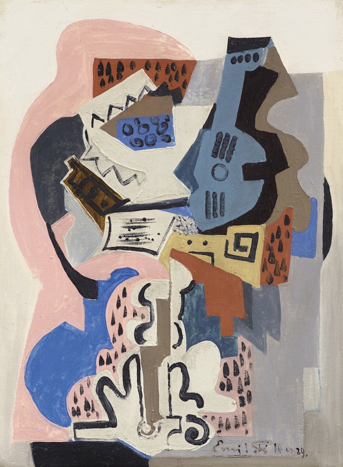STILL LIFE WITH GUITAR by Emil Filla