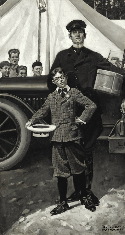 MAKING GOOD IN A BOYS' CAMP ('PERCY ARRIVED IN CAMP THE MOST DRESSED-UP... by Norman Rockwell