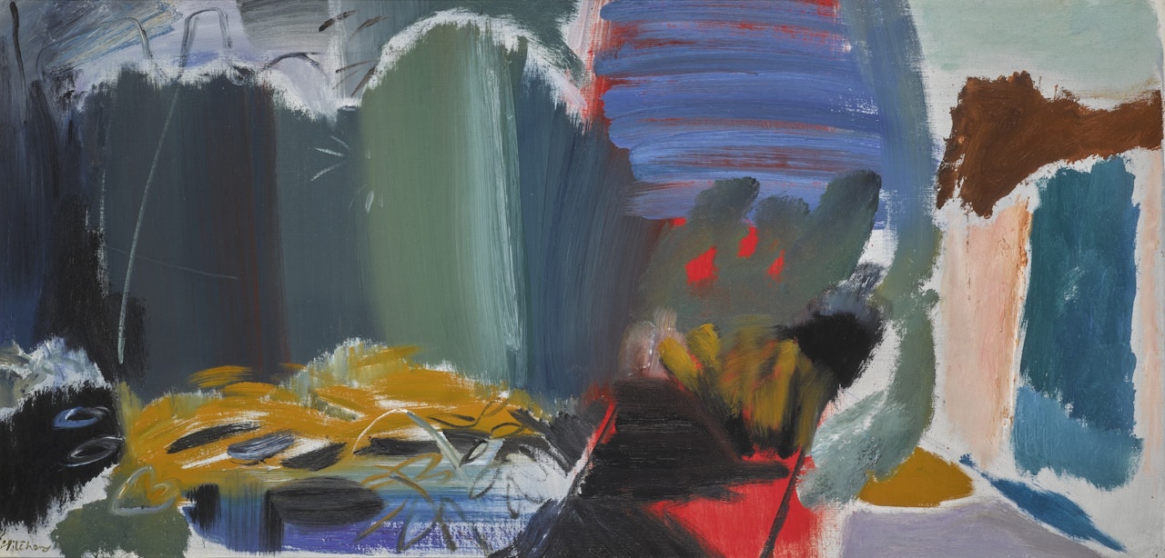 SEPTEMBER TREES AND POND BY HOUSE by Ivon Hitchens