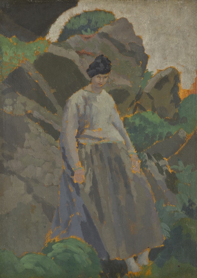 FIGURE IN LANDSCAPE by Augustus Edwin John