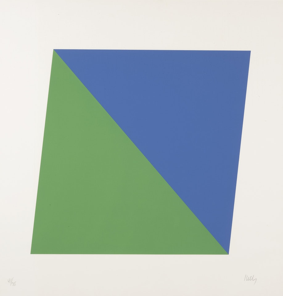 BLUE GREEN; BLUE BLACK; AND YELLOW BLACK (A. 65, 67, 69) by Ellsworth Kelly