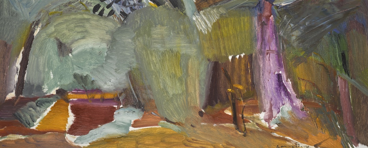 AUTUMN LARCH AND CHESTNUT WOOD by Ivon Hitchens