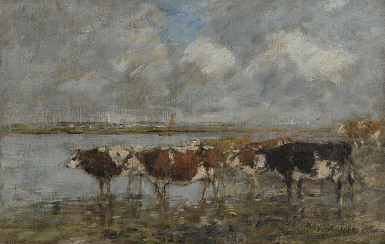 PAYSAGE AU BORD DE LA TOUQUES by Eugène Boudin