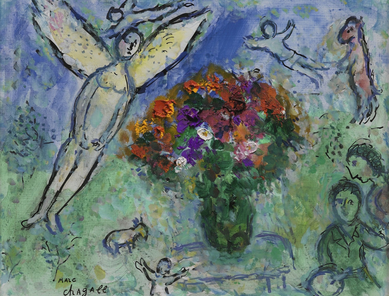 L'ANGE AU BOUQUET by Marc Chagall