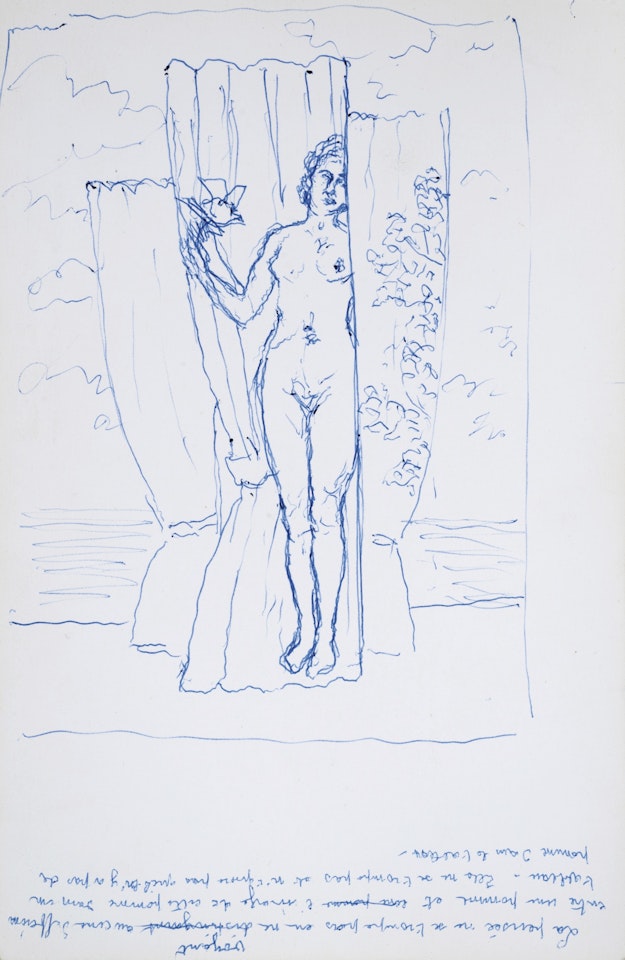 SANS TITRE: FEMME, RIDEAUX, COLOMBE by René Magritte