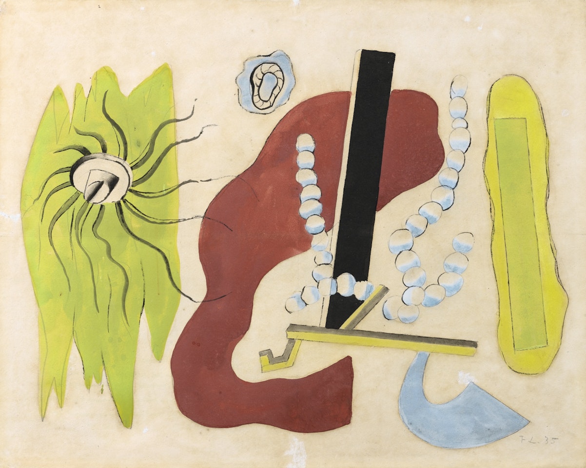 COMPOSITION AUX CONTRASTES OR COMPOSITION AU COLLIER DE PERLES by Fernand Leger