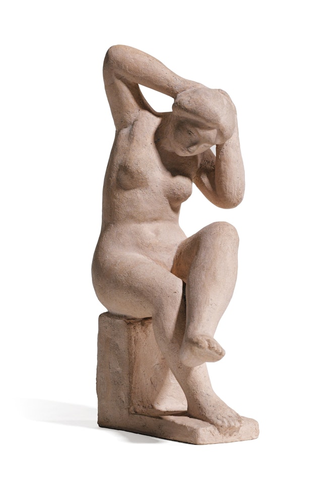 FEMME ASSISE SE COIFFANT by Aristide Maillol