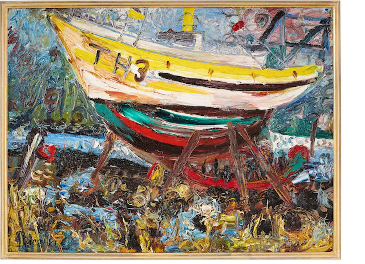 Scallop Boat on the Slips, Triabunna by John Perceval