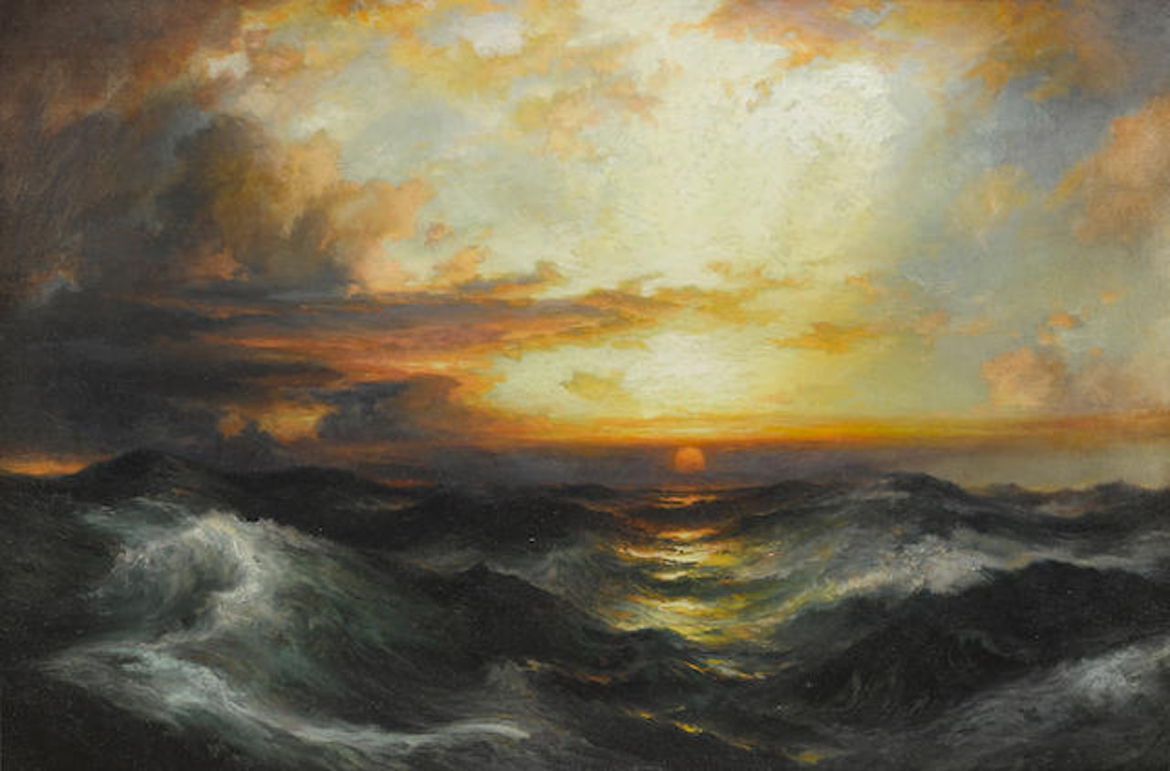 Setting Sun at Sea by Thomas Moran