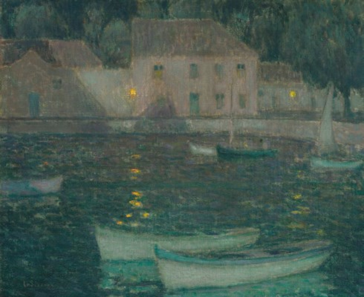 Barques blanches au clair de lune by Henri Le Sidaner