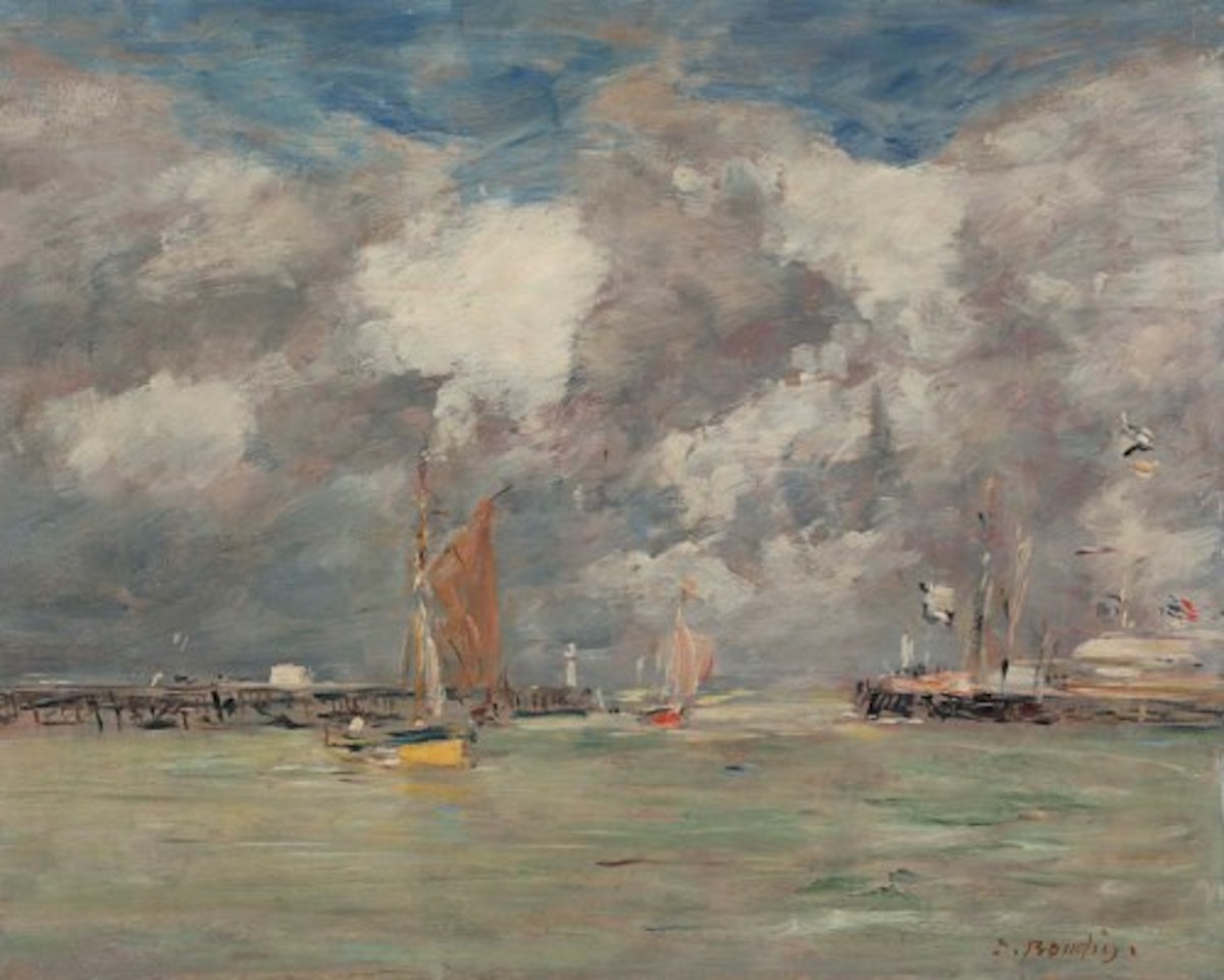 Trouville, les jetées, marée haute by Eugène Boudin