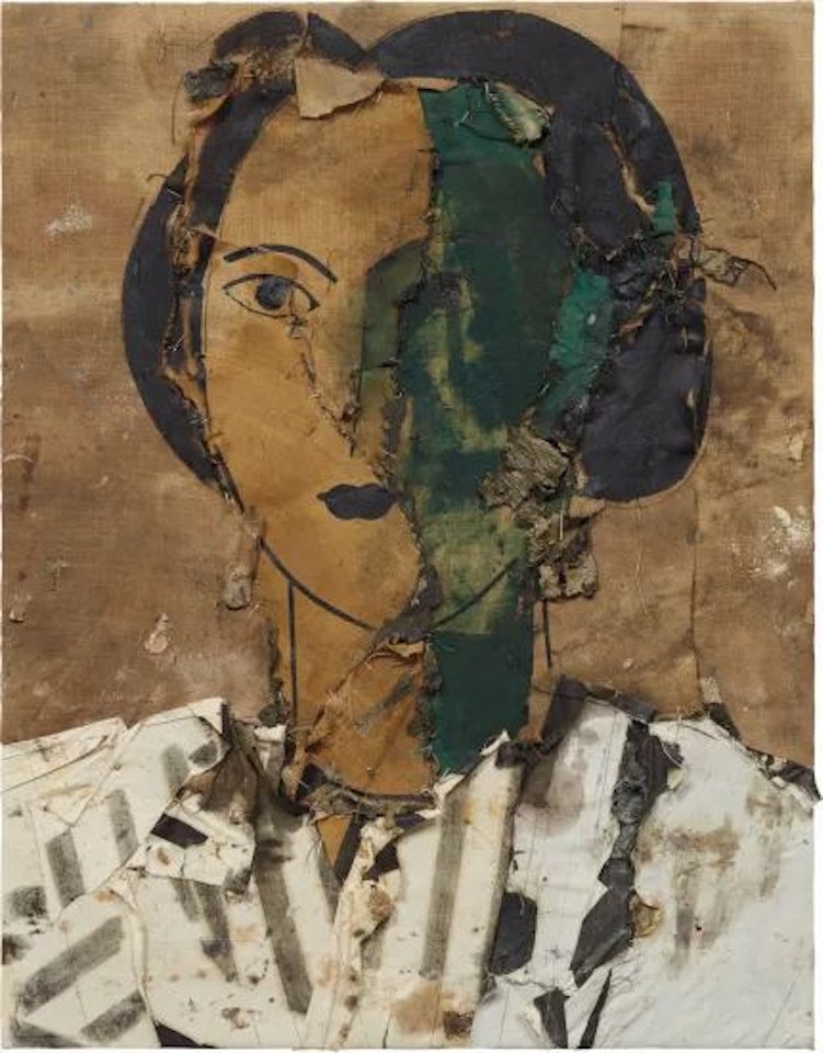 Retrato con Verde, Ocre y Blanco by Manolo Valdés