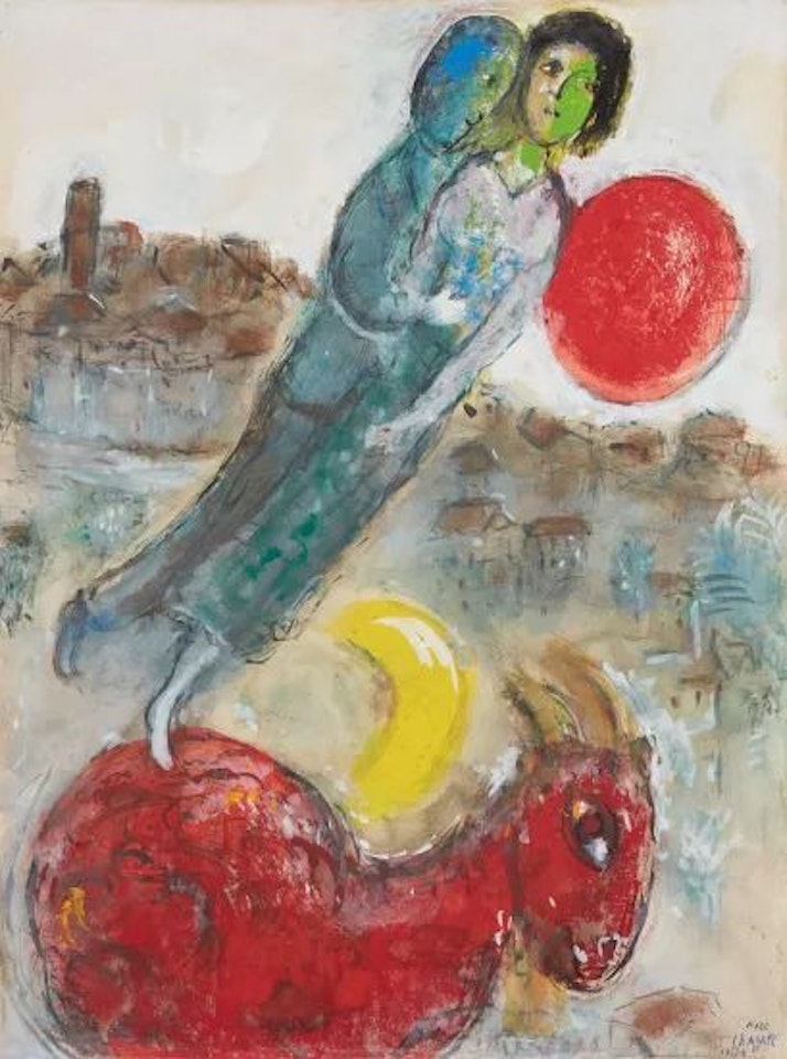 Vence ou Les amoureux à l'âne by Marc Chagall