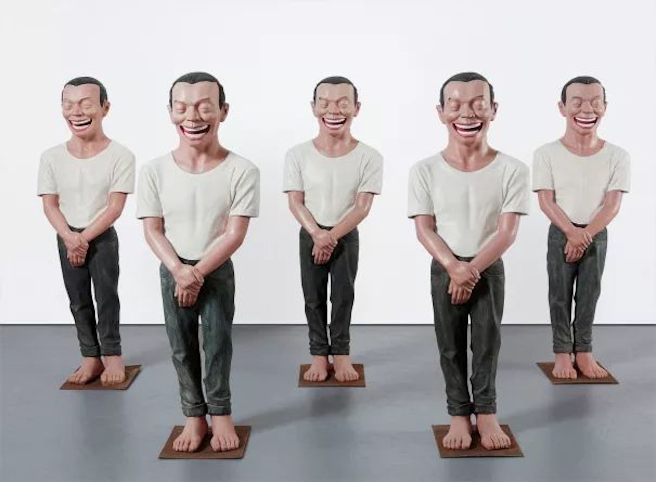 Five works: Contemporary Terracotta Warriors Series No. 3 by Yue Minjun