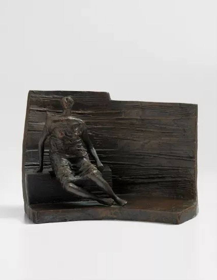 Draped Seated Figure against Curved Wall by Henry Moore