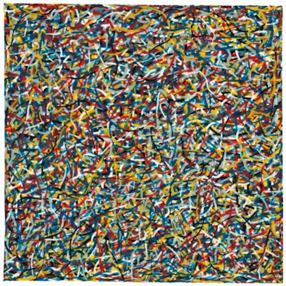 Not Straight Brushstrokes in All Directions by Sol LeWitt