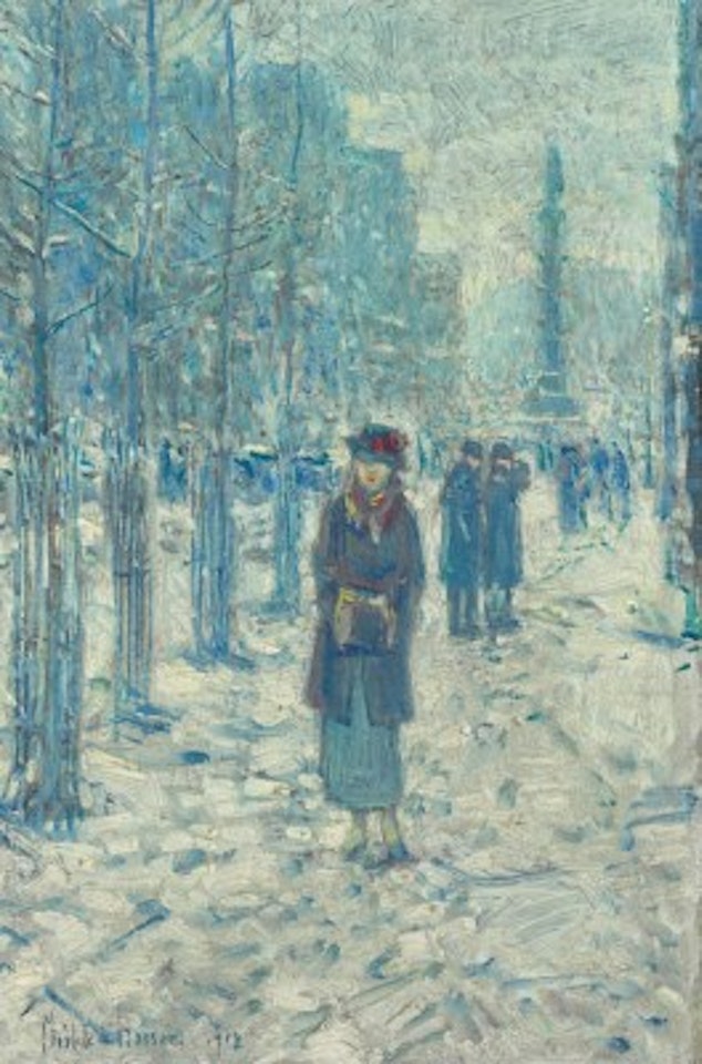 Kitty Walking in Snow by Childe Hassam