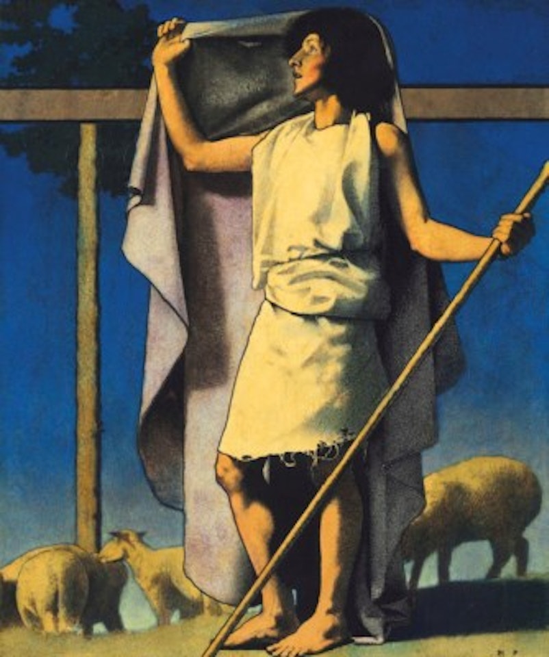 Shepherd with Purple Robe by Maxfield Parrish