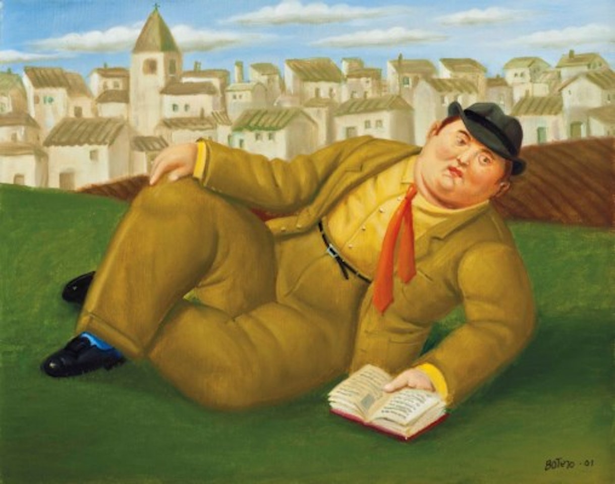 Man with a Book by Fernando Botero