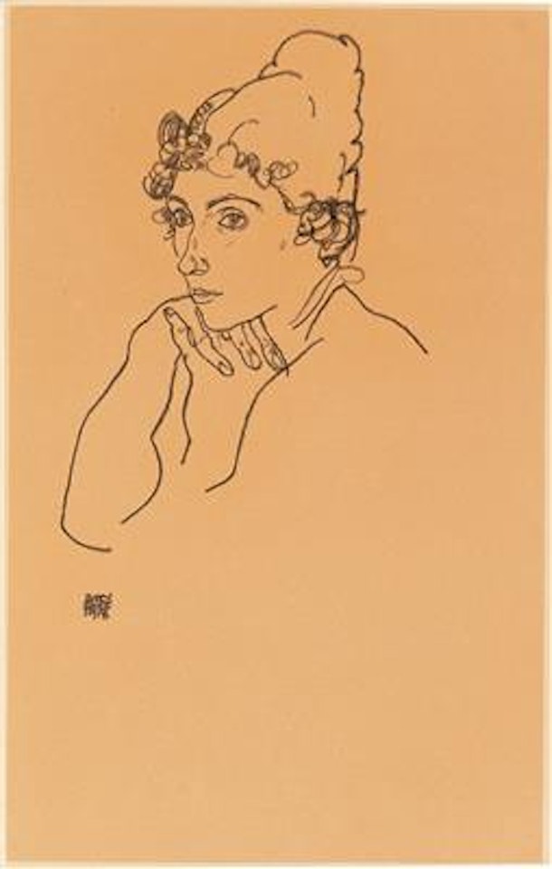 Head of a woman by Egon Schiele