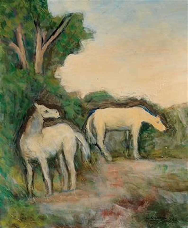 Cavalli al pascolo by Carlo Carra