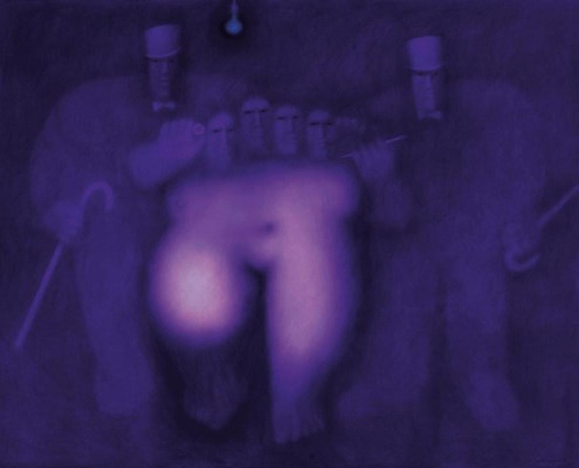 Four-headed woman and two men by Oleg Tselkov