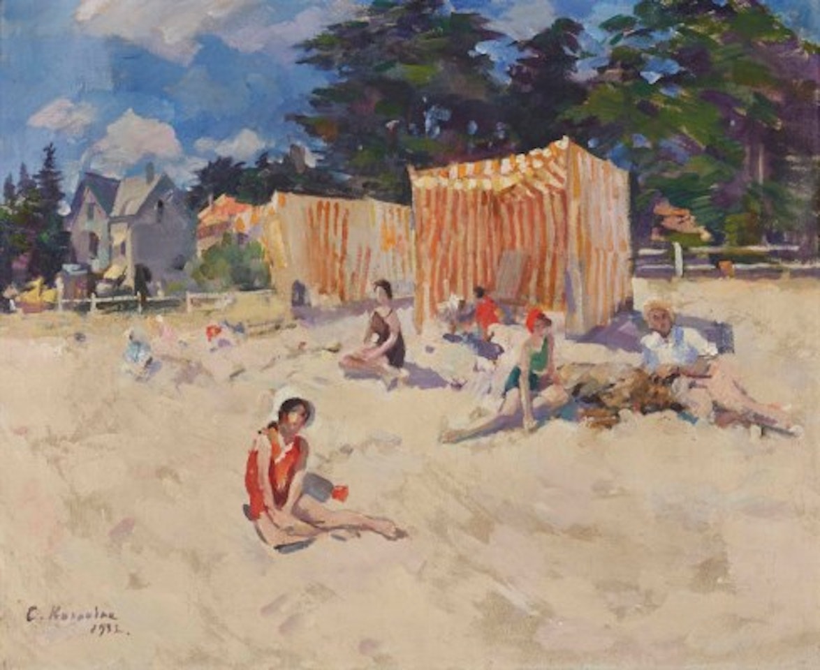 At the beach by Konstantin Alekseevich Korovin