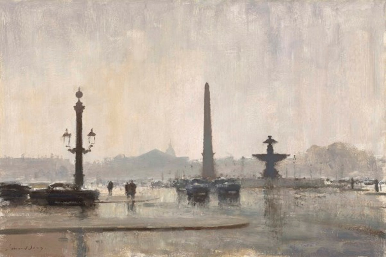 A Winter's day in the Place de la Concorde, Paris by Edward Seago