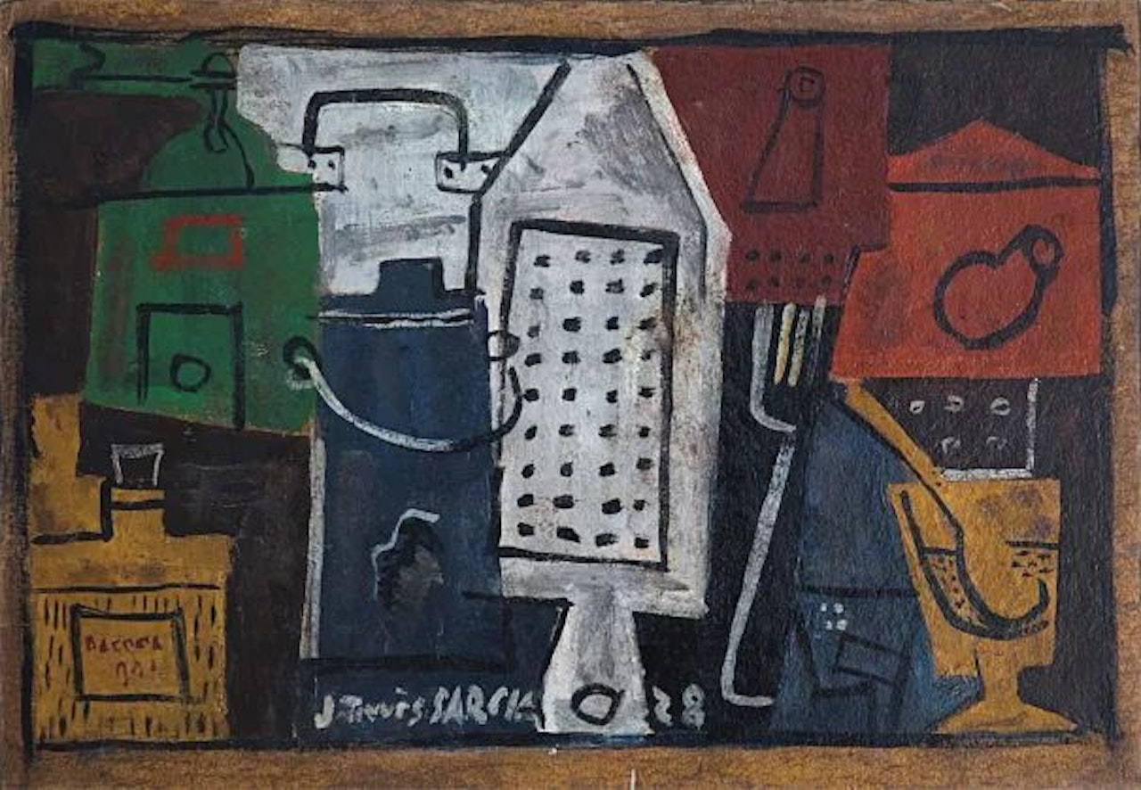 Nature morte au grattoir blanc by Joaquín Torres-García