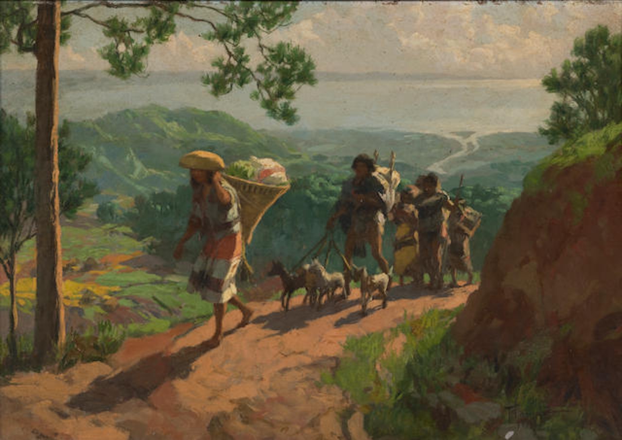 Igorots with Dogs by Fernando Amorsolo