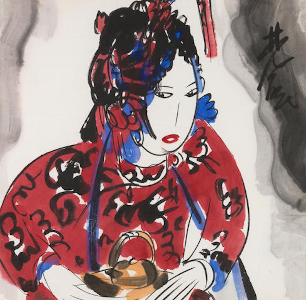 Opera Figure by Lin Fengmian