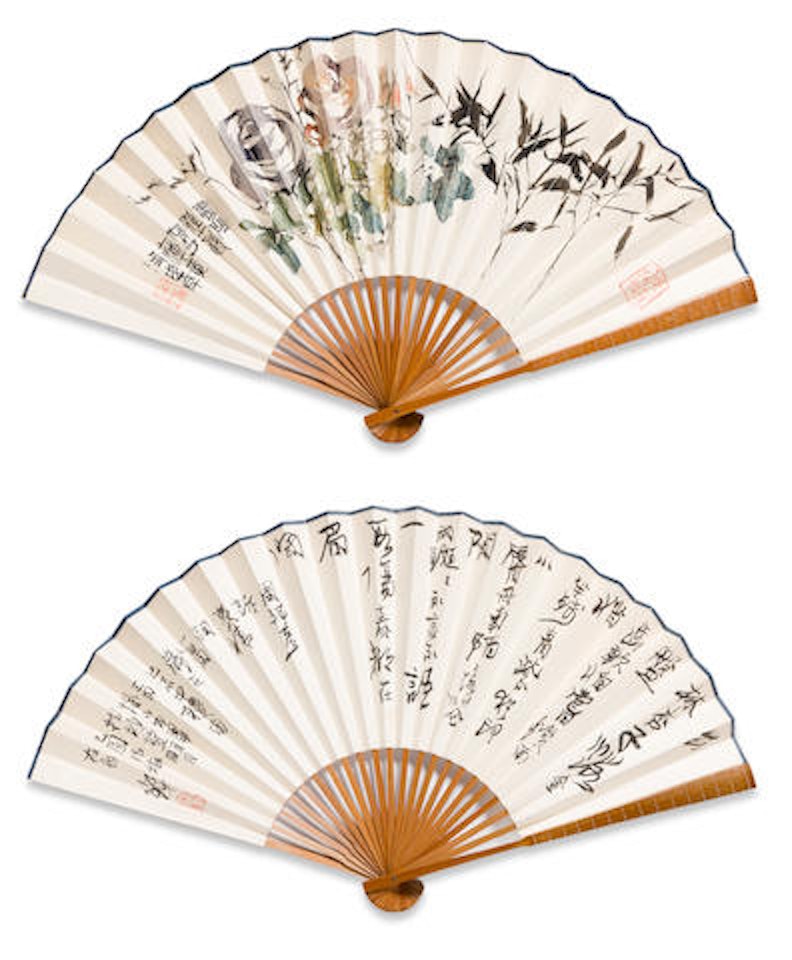 Roses and Calligraphy by Cheng Shifa