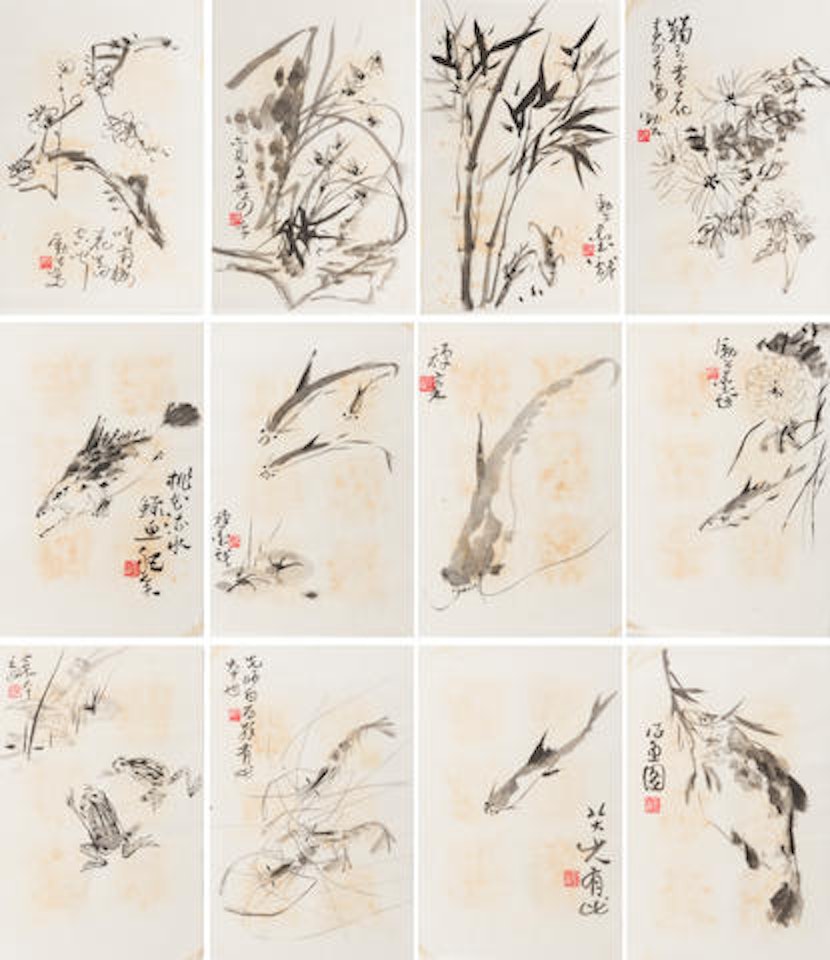 Sketches of Flowers by Li Kuchan