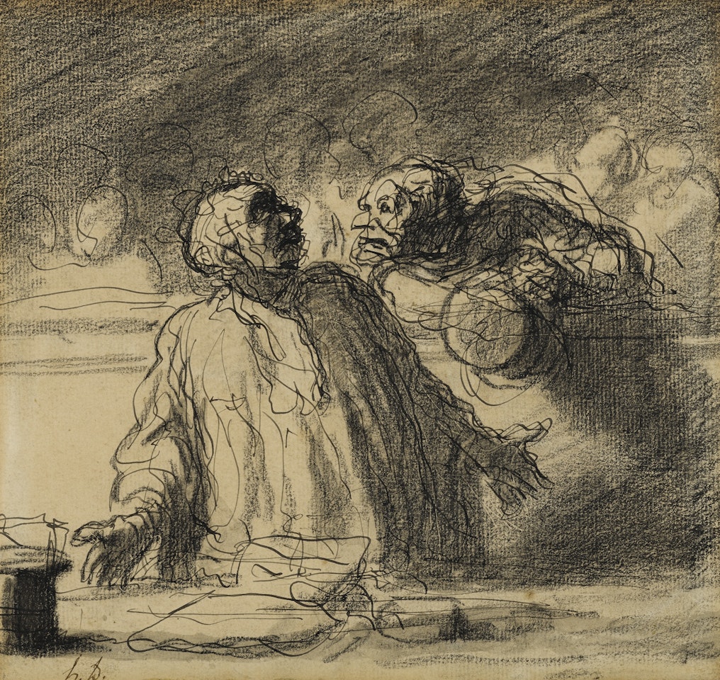 AVANT L'AUDIENCE (UNE CAUSE CRIMINELLE PLAIDEUR ET AVOCAT) by Honoré Daumier