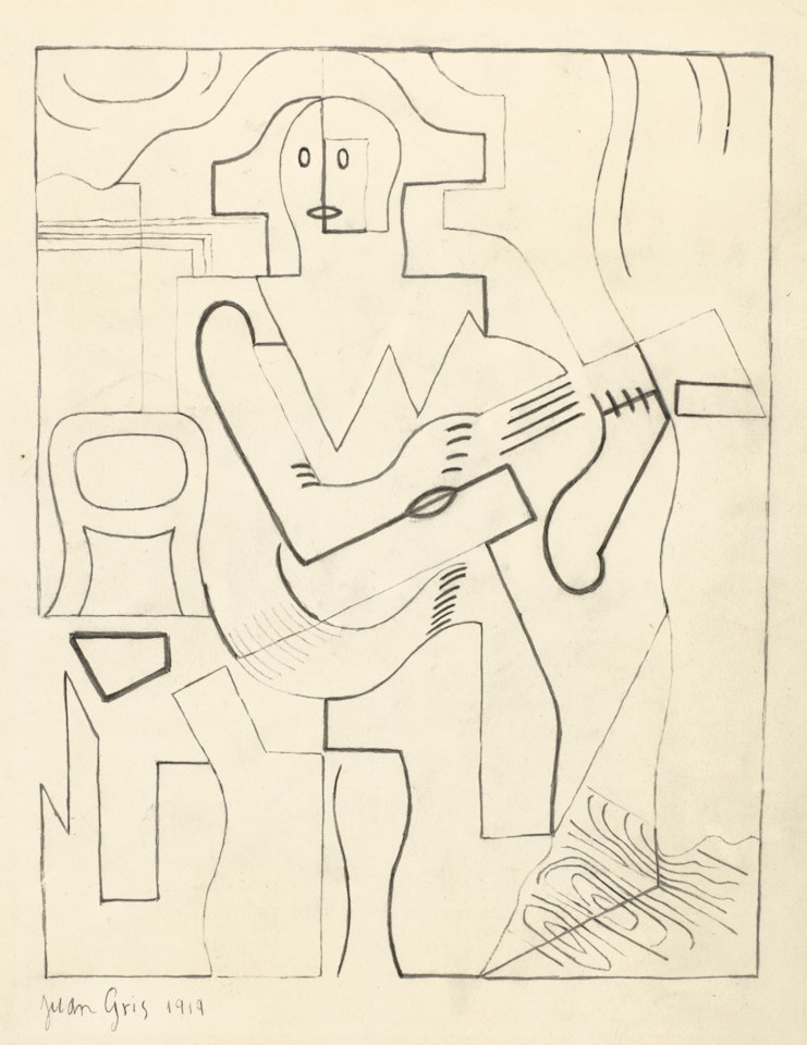 ÉTUDE POUR "ARLEQUIN ASSIS À LA GUITARE" by Juan Gris
