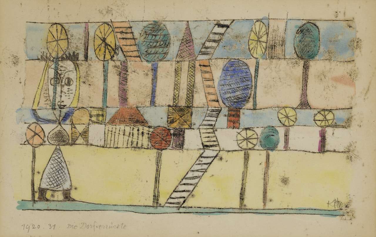 DIE DORFVERRÜCKTE (THE VILLAGE MADWOMAN) by Paul Klee