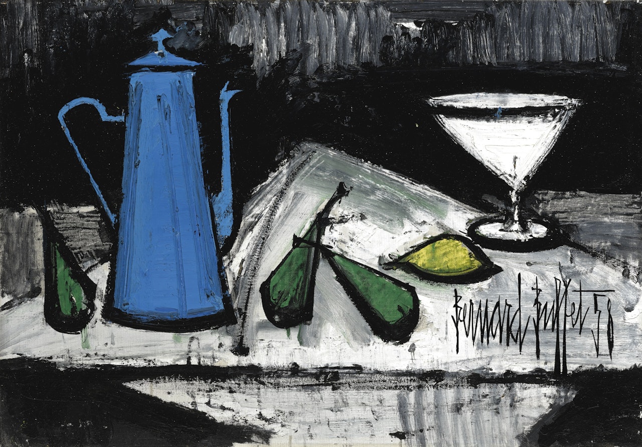 NATURE MORTE À LA CAFETIÈRE BLEUE by Bernard Buffet
