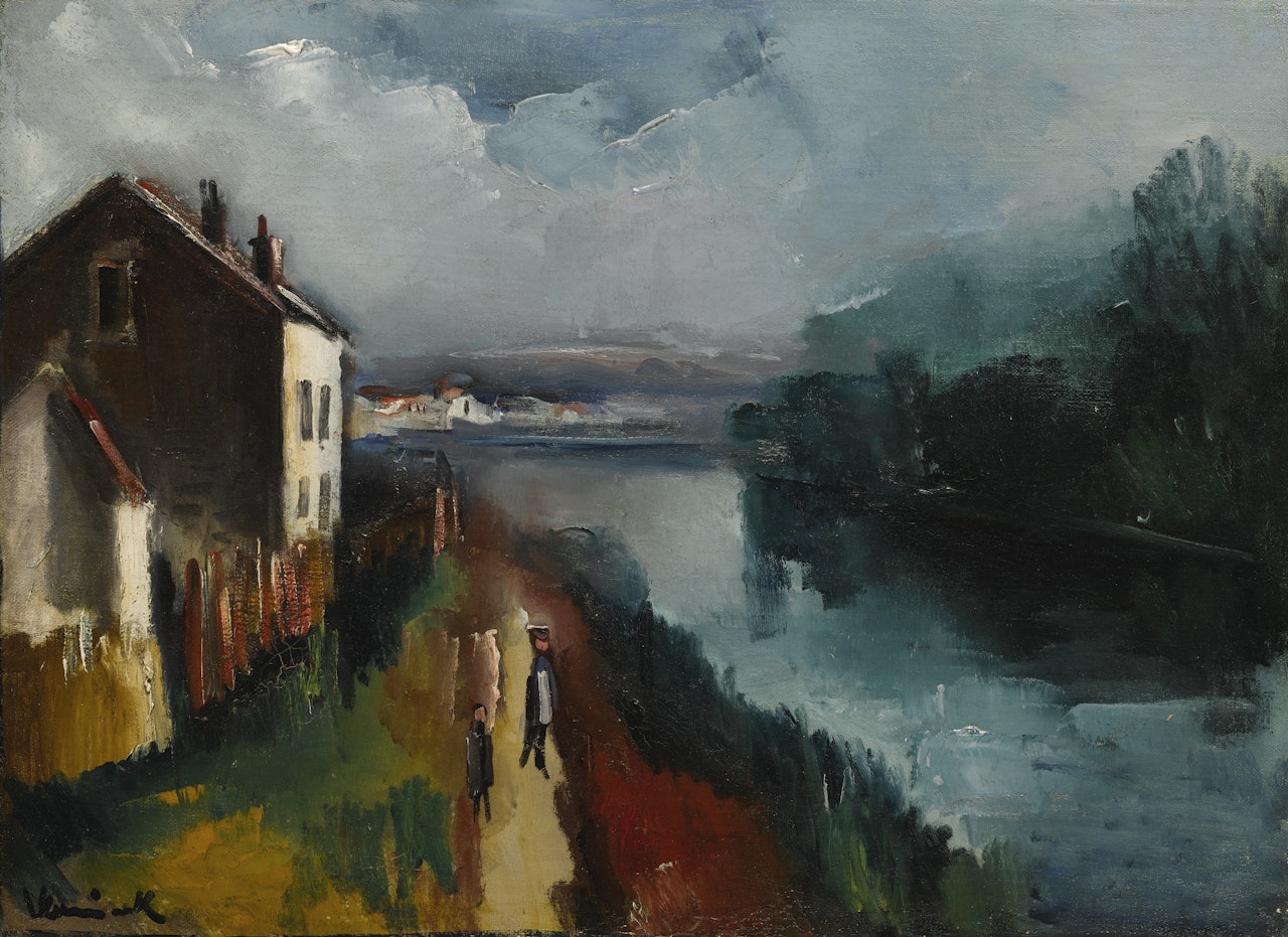 MAISON AU BORD DE L'EAU by Maurice de Vlaminck